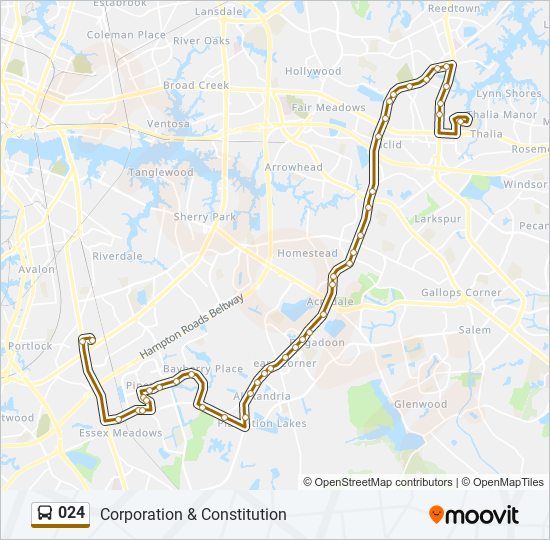 Ruta 024 horarios, paradas y mapas Corporation & Constitution