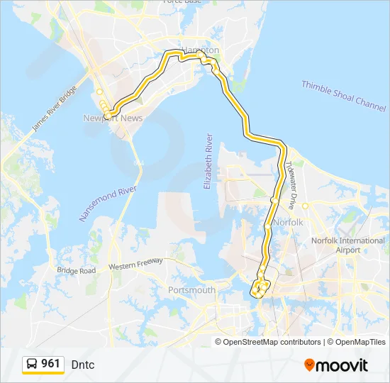 961 Bus Line Map