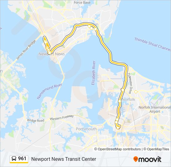 961 Bus Line Map