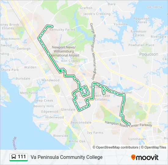 111 Bus Line Map