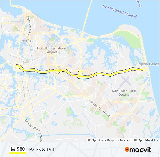 960 Bus Line Map