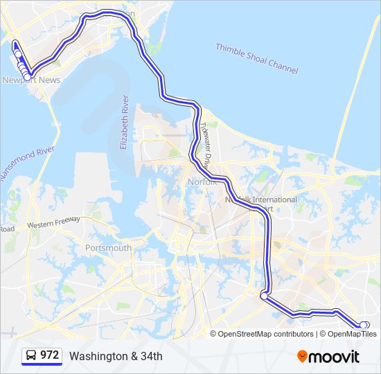 Mapa de 972 de autobús