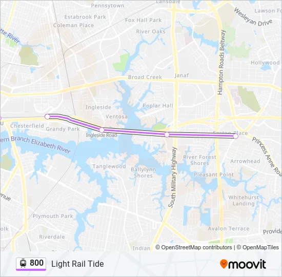 800 Light Rail Line Map