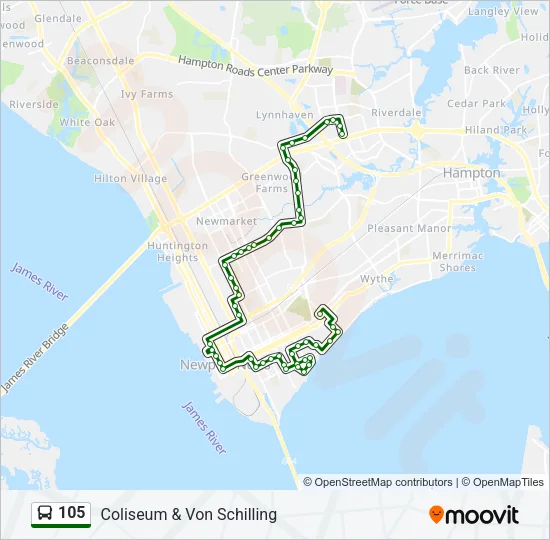 105 Bus Line Map