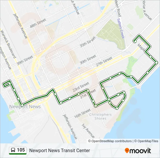 105 Bus Line Map