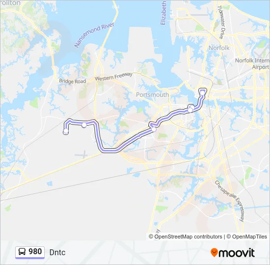 980 Bus Line Map