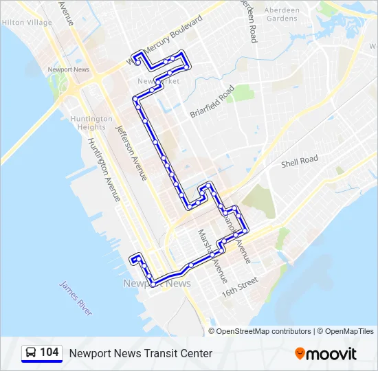 104 Bus Line Map