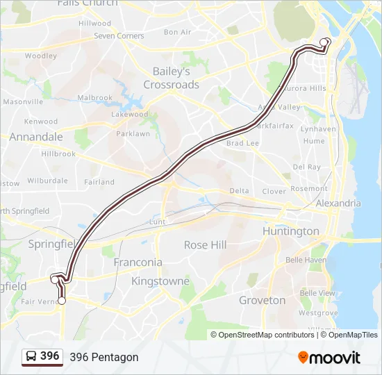 396 Bus Line Map