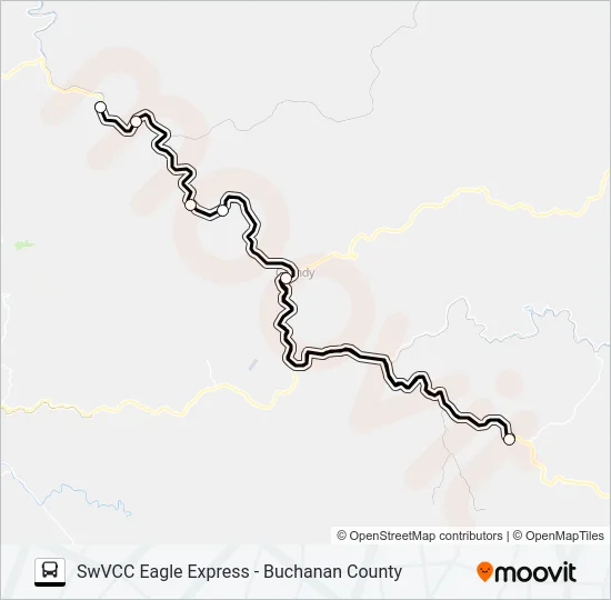SWVCC EAGLE EXPRESS - BUCHANAN COUNTY Bus Line Map