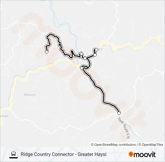 RIDGE COUNTRY CONNECTOR - GREATER HAYSI Bus Line Map