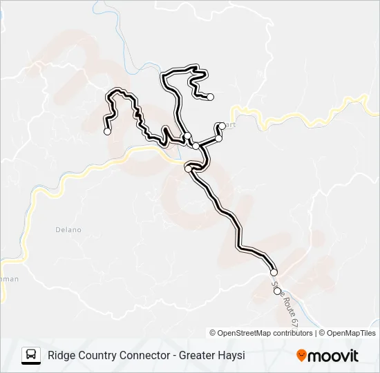 RIDGE COUNTRY CONNECTOR - GREATER HAYSI Bus Line Map