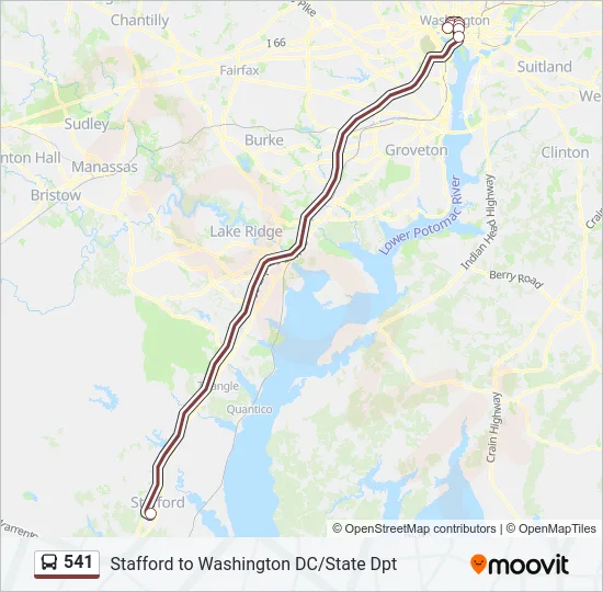 541 Bus Line Map