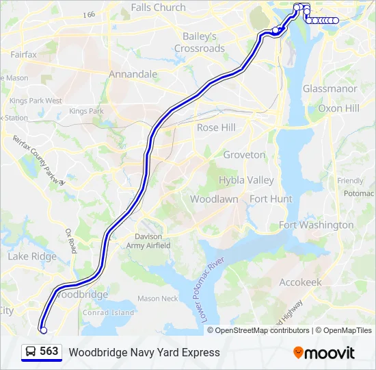 563 Bus Line Map