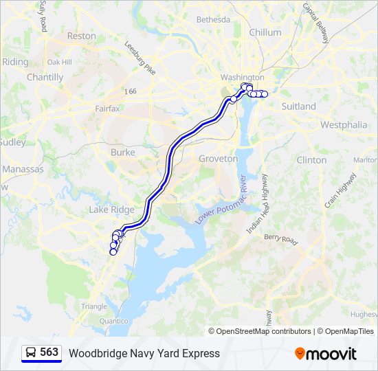 Mapa de 563 de autobús