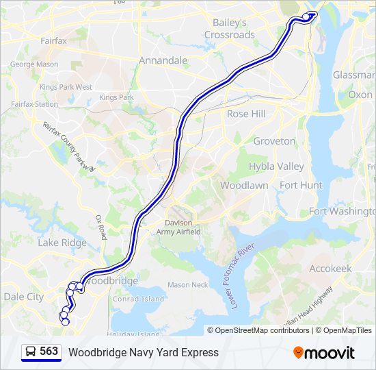 563 bus Line Map