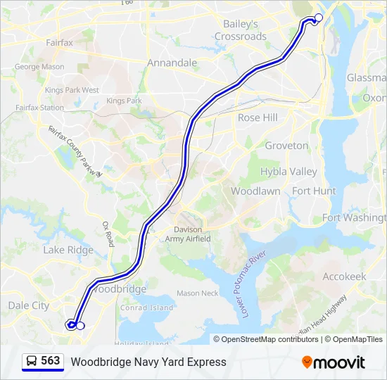 563 Bus Line Map