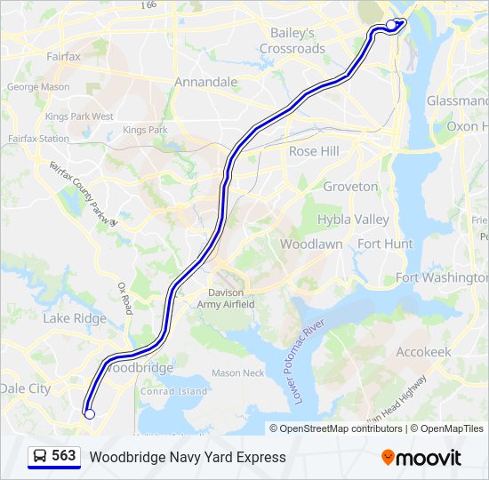 563 Bus Line Map
