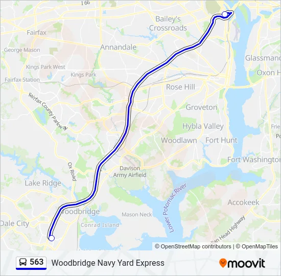 563 Bus Line Map