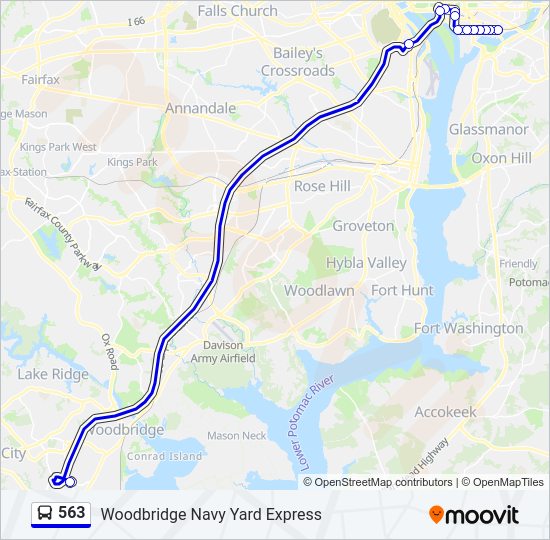 563 Bus Line Map