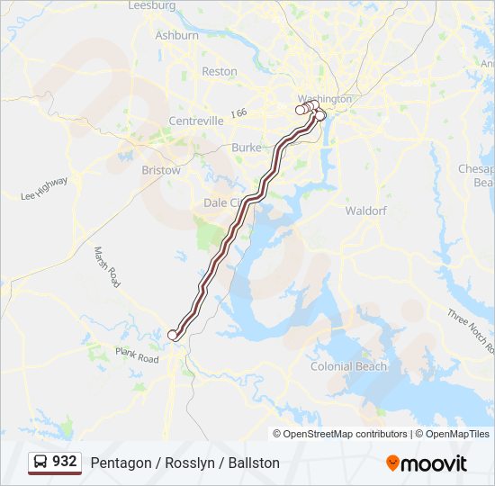 932 Bus Line Map
