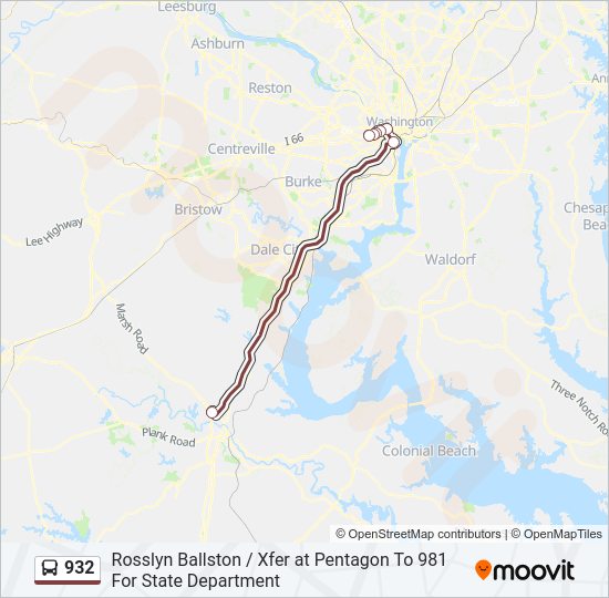 932 Bus Line Map
