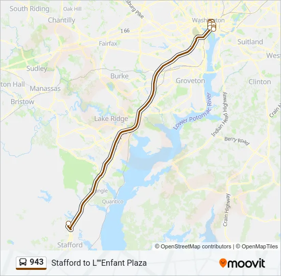 943 Bus Line Map