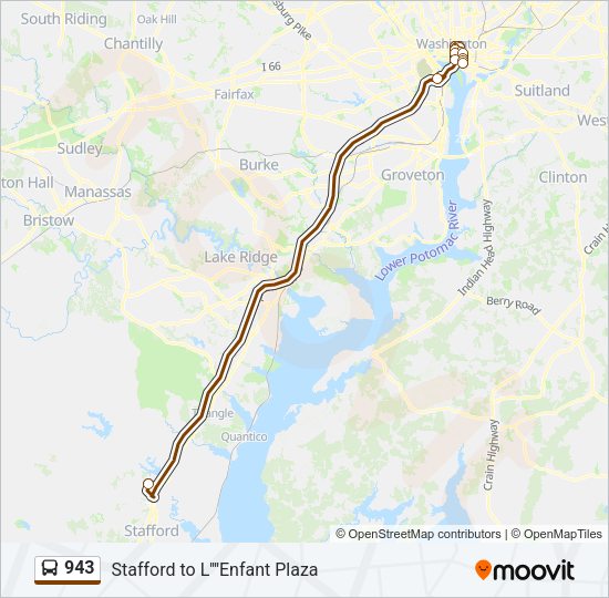 943 Bus Line Map