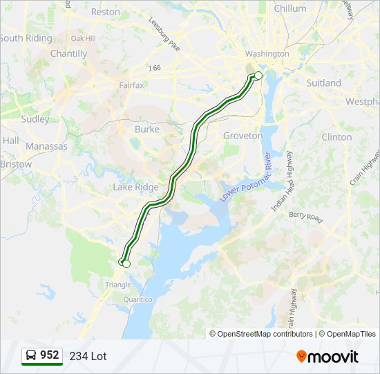 952 Bus Line Map