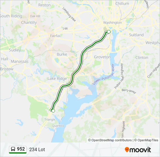 952 Bus Line Map