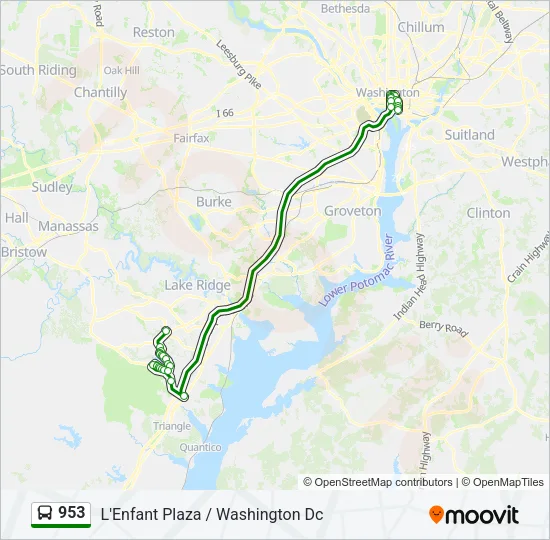 953 Bus Line Map