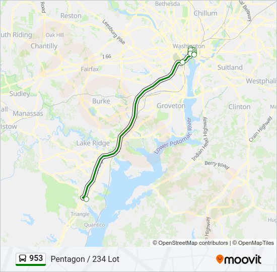 953 Bus Line Map