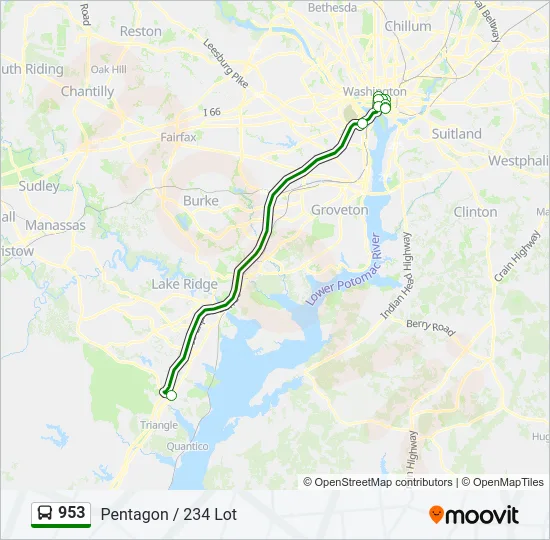953 Bus Line Map