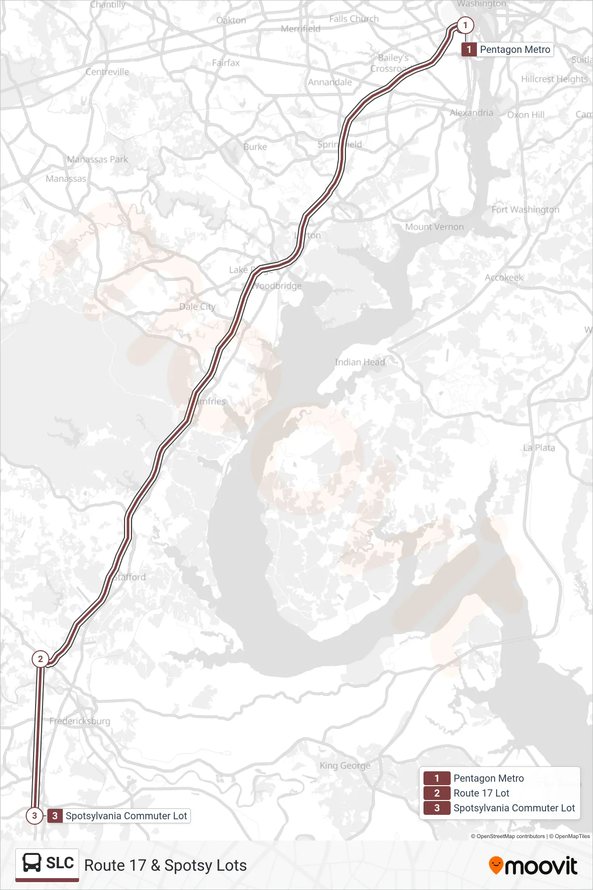 SLC bus Line (Route 17 & Spotsy Lots) route and stops on a map