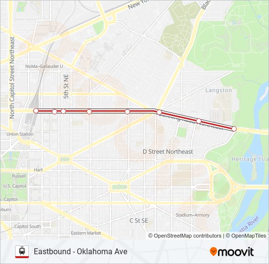 H ST - BENNING light rail Line Map