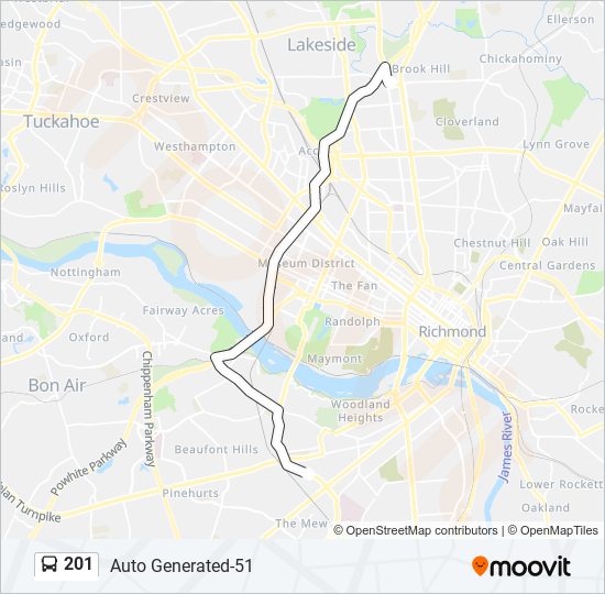 201 Bus Line Map