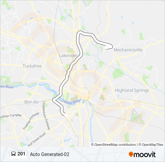 201 Bus Line Map
