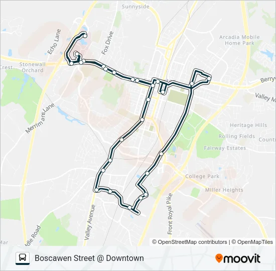 BLUE LINE Bus Line Map