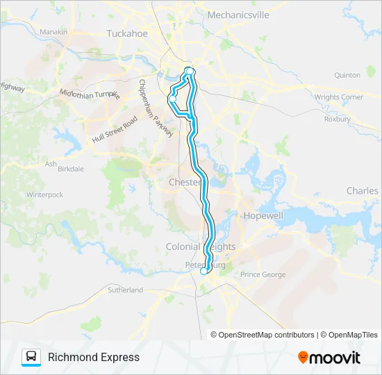 RICHMOND EXPRESS Bus Line Map