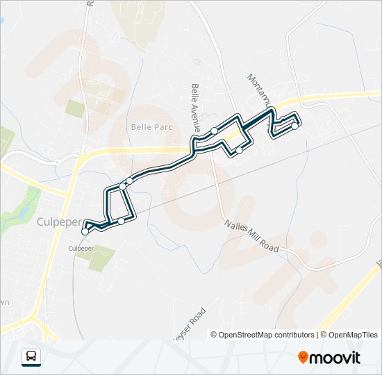 CULPEPER EXPRESS Bus Line Map