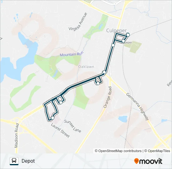 CULPEPER EXPRESS Bus Line Map