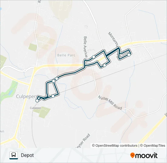 CULPEPER EXPRESS Bus Line Map