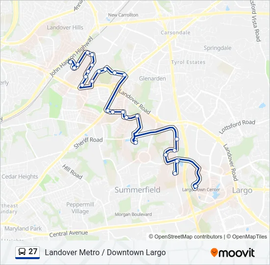 27 Bus Line Map