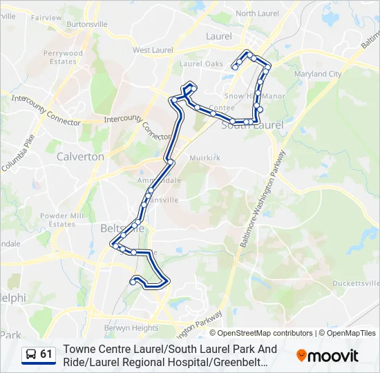 61 Bus Line Map