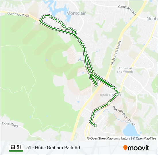 51 Bus Line Map