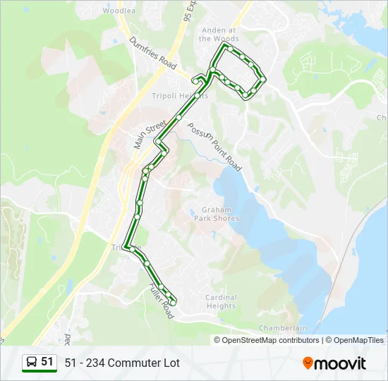 51 Bus Line Map