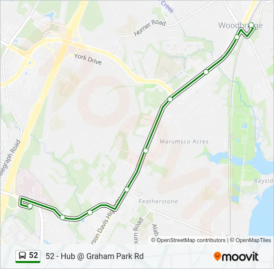 52 Bus Line Map