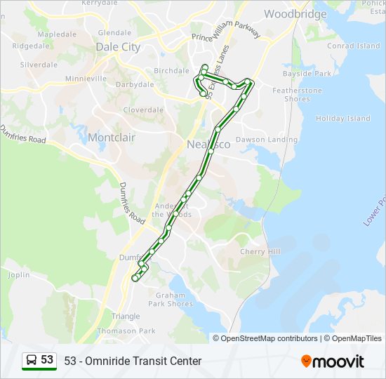 Mapa de 53 de autobús