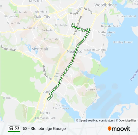 53 Bus Line Map