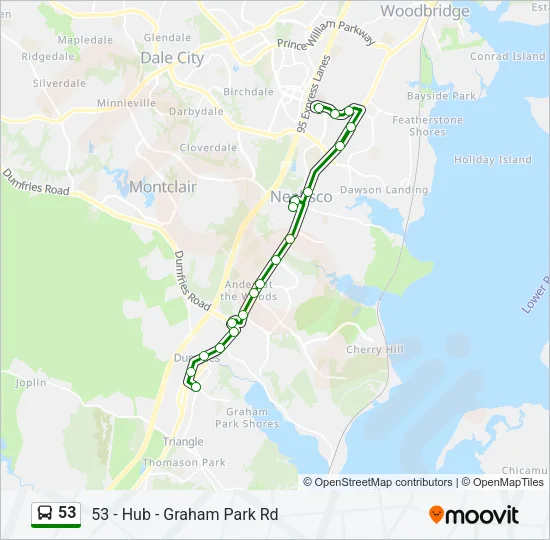 53 Bus Line Map