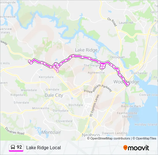 92 Bus Line Map